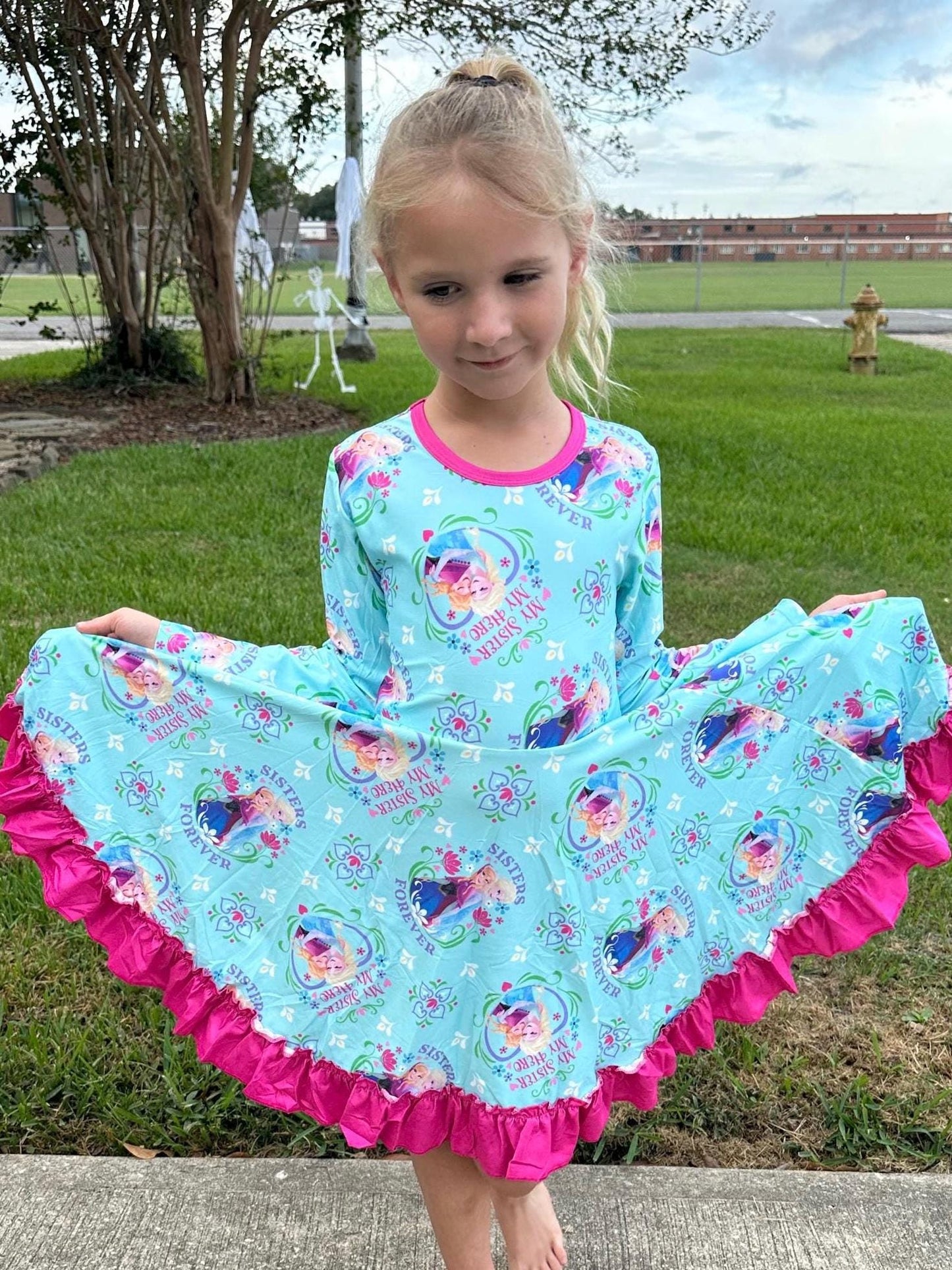 Ice Princesses Long Sleeve Twirl Dress