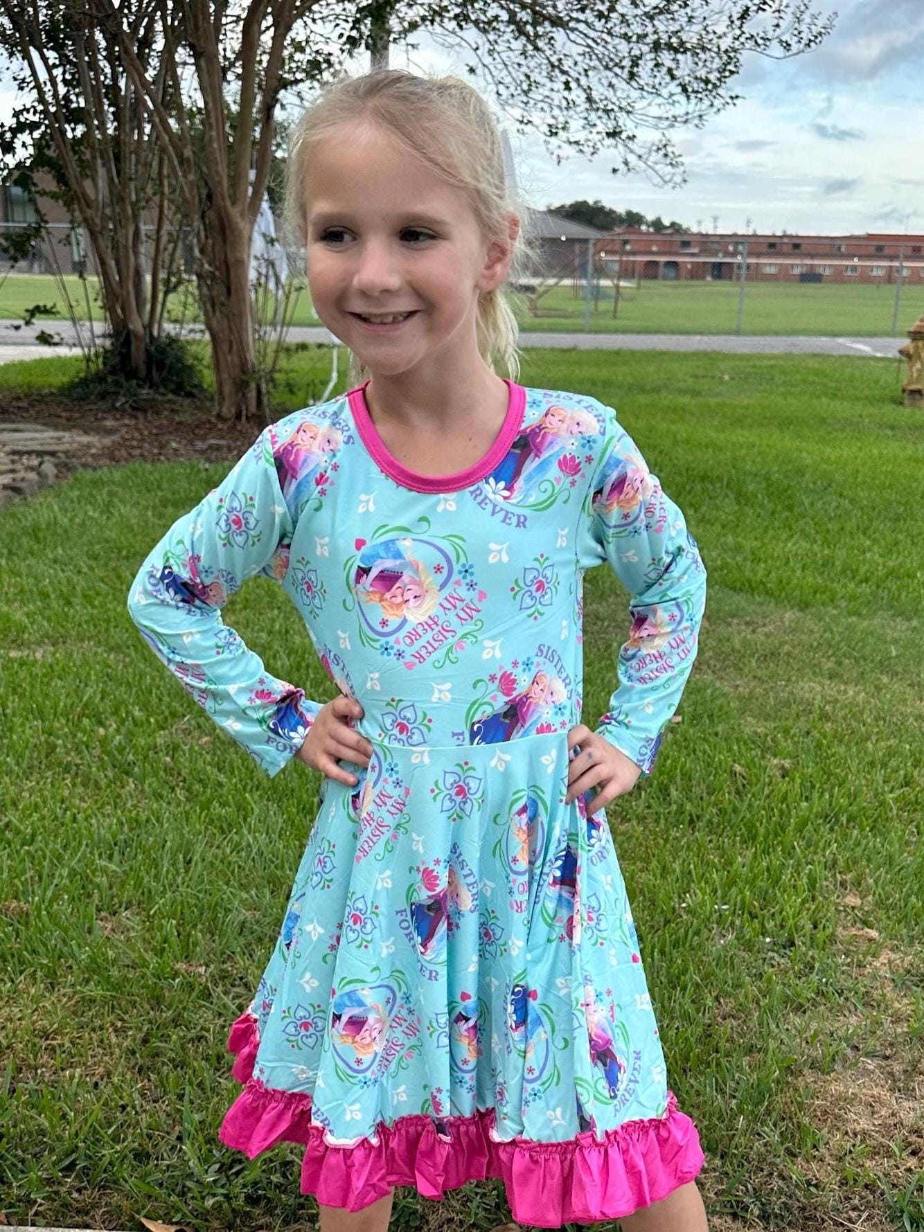 Ice Princesses Long Sleeve Twirl Dress