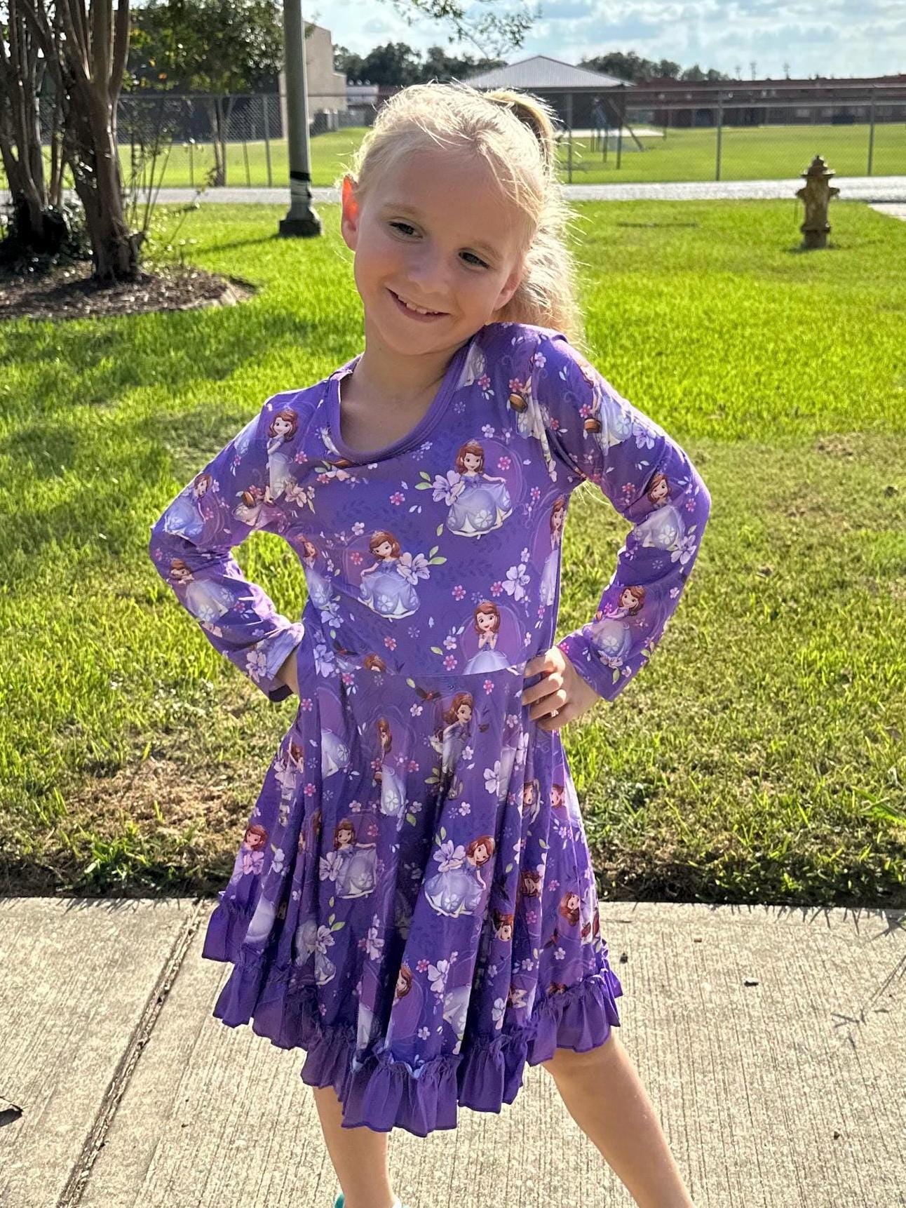 Royal Princess Long Sleeve  Twirl Dress