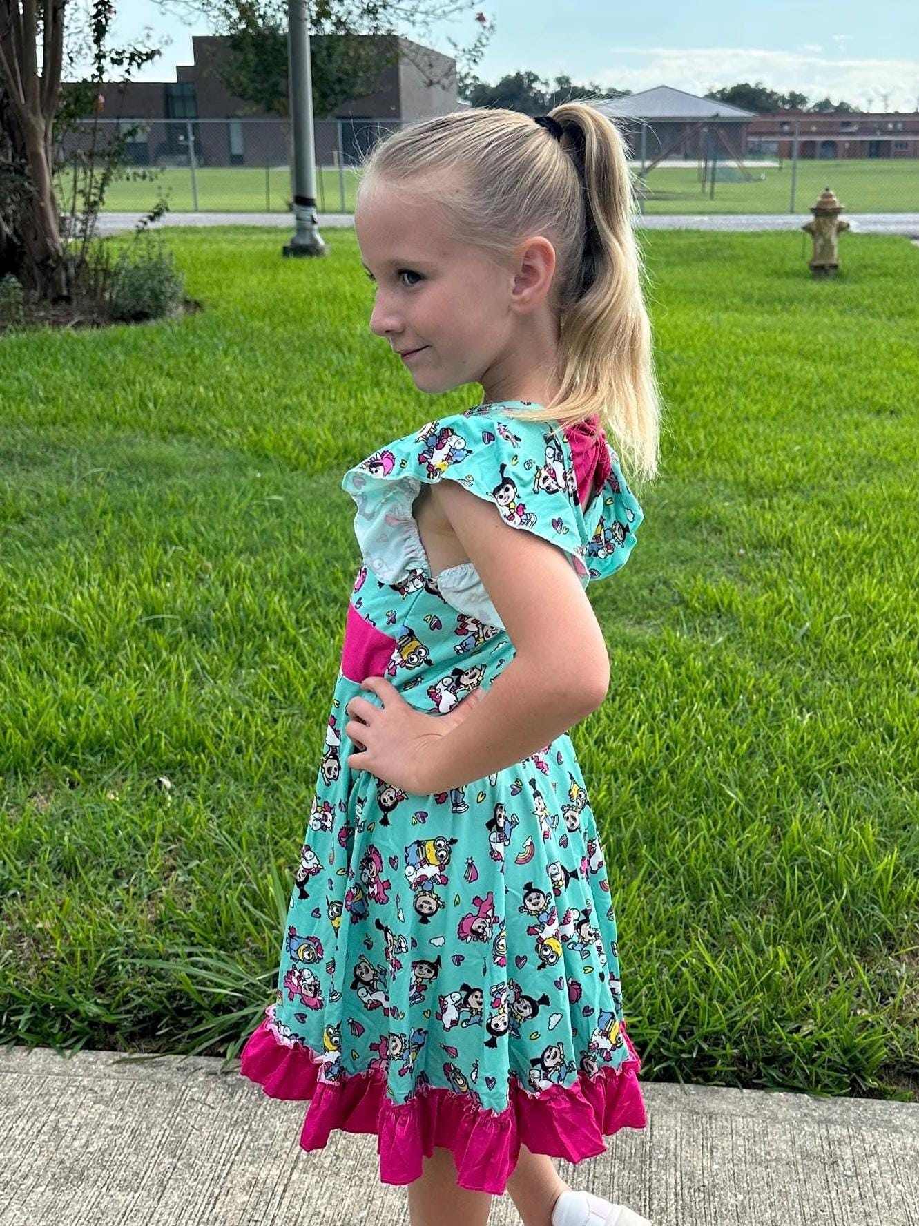 Supervillian Minis Bow Back Twirl Dress