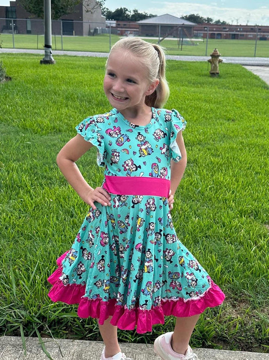 Supervillian Minis Bow Back Twirl Dress