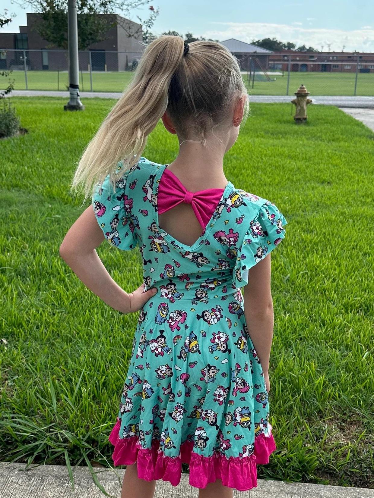 Supervillian Minis Bow Back Twirl Dress