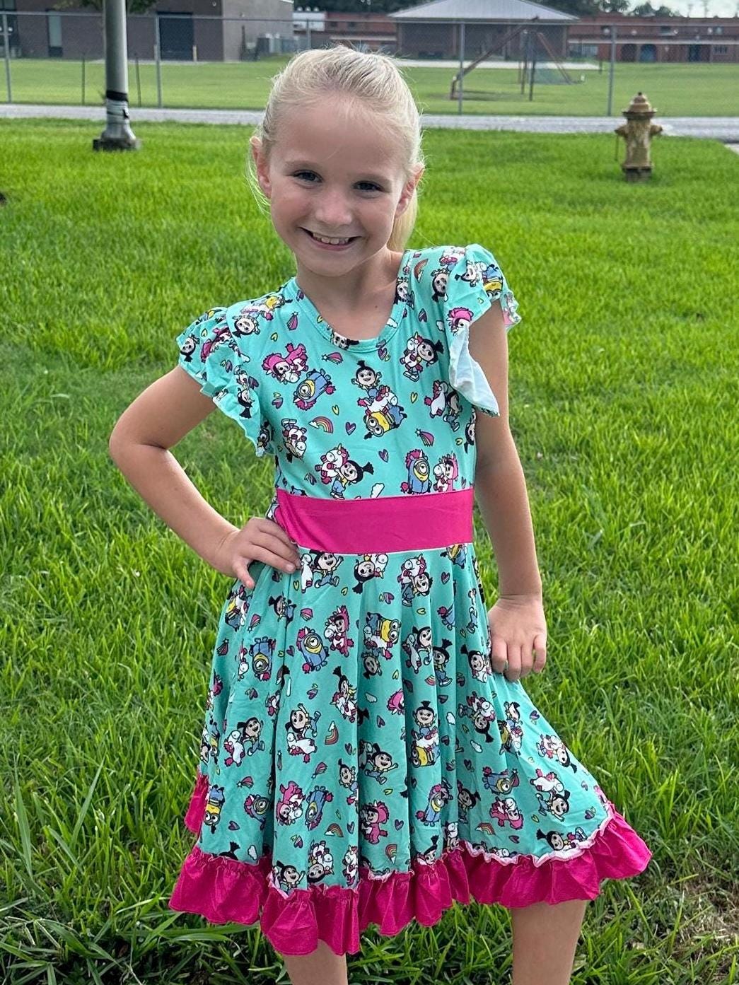 Supervillian Minis Bow Back Twirl Dress