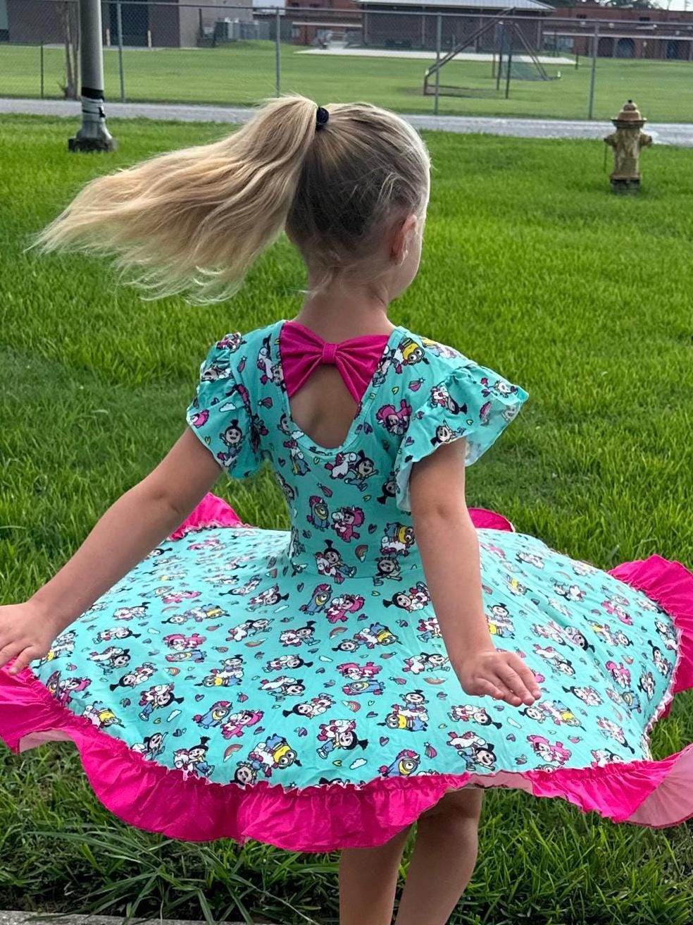 Supervillian Minis Bow Back Twirl Dress