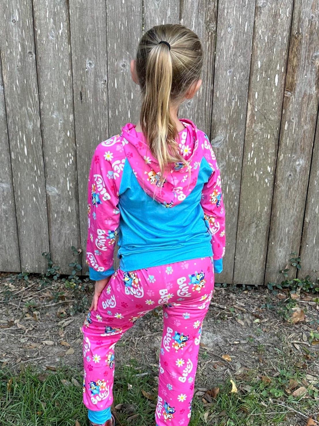 Blue Dog Flowers Jogger Set