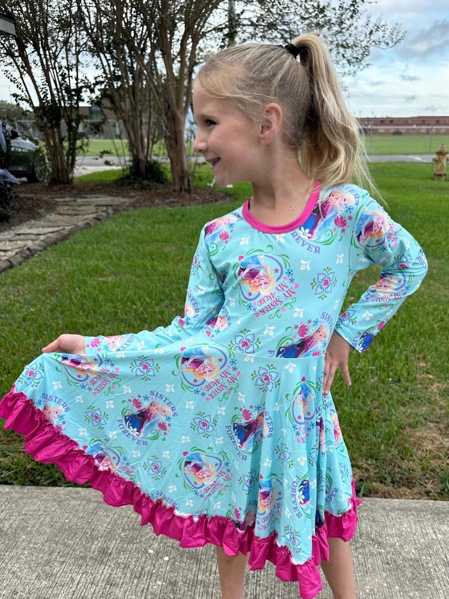 Ice Princesses Long Sleeve Twirl Dress