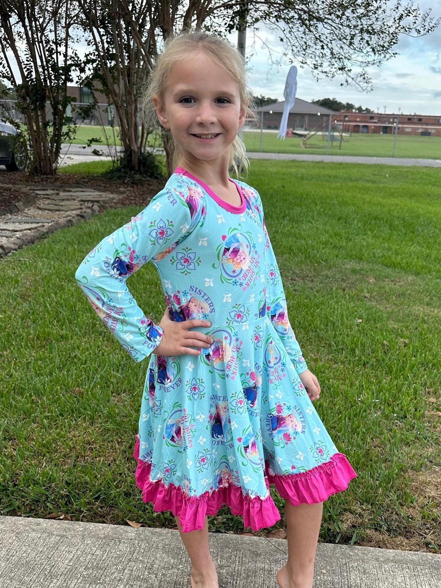 Ice Princesses Long Sleeve Twirl Dress