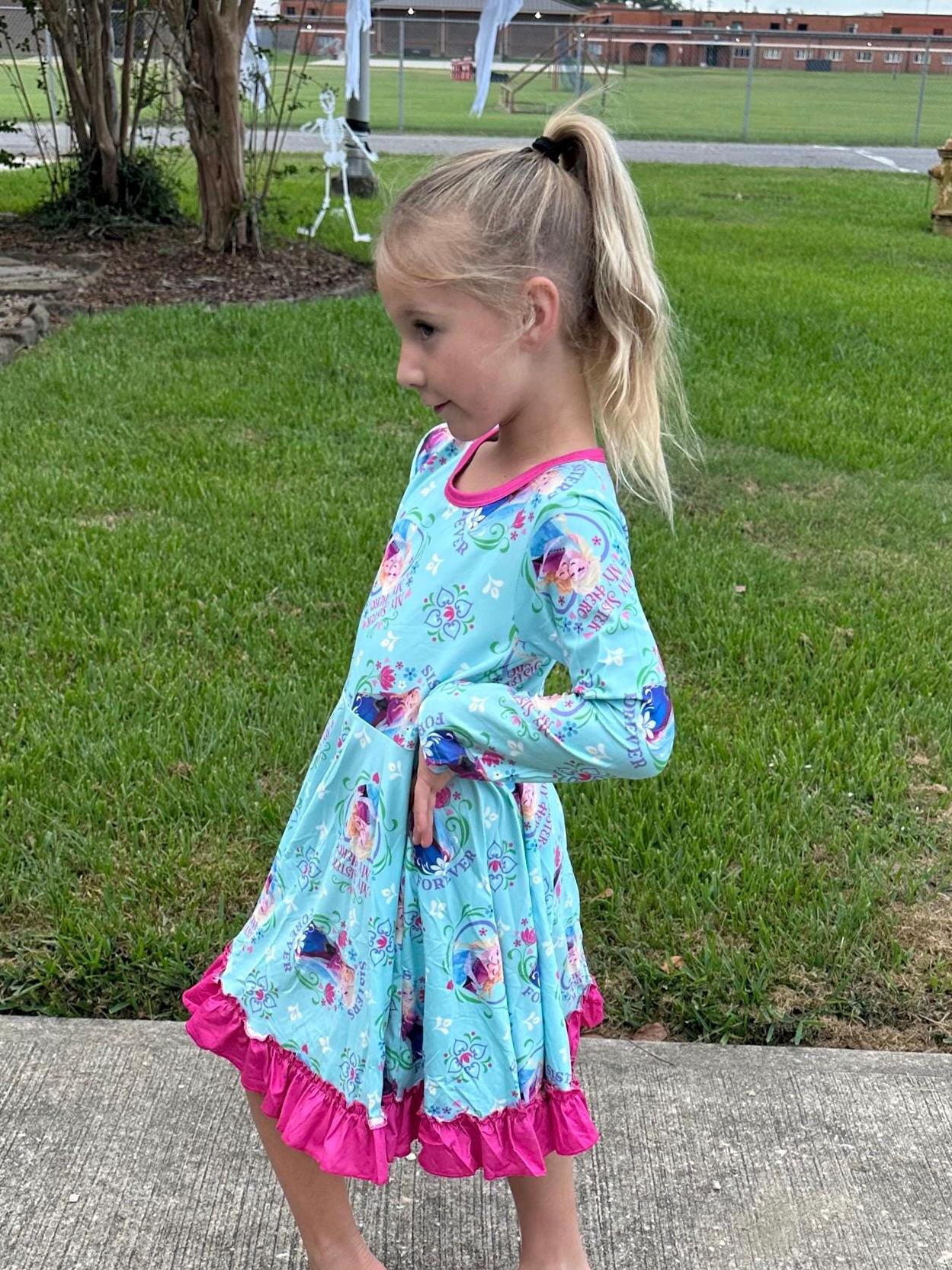 Ice Princesses Long Sleeve Twirl Dress