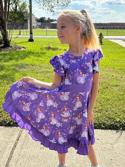 Royal Princess Bow Back Twirl Dress