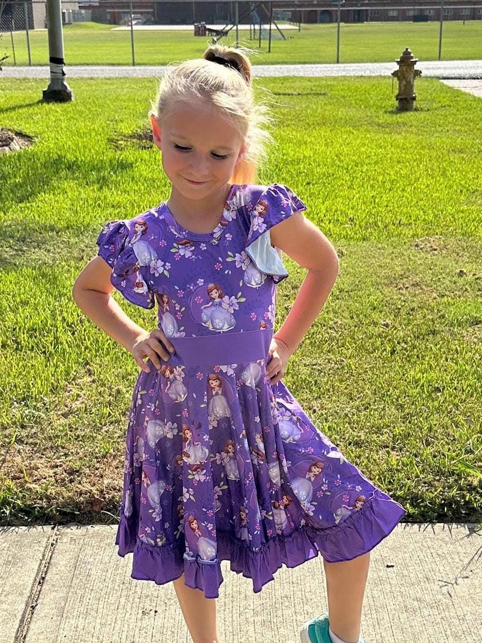 Royal Princess Bow Back Twirl Dress