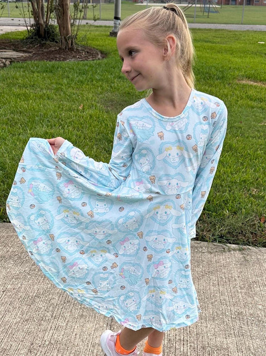 Kawaii Puppy bow back  Twirl Dress