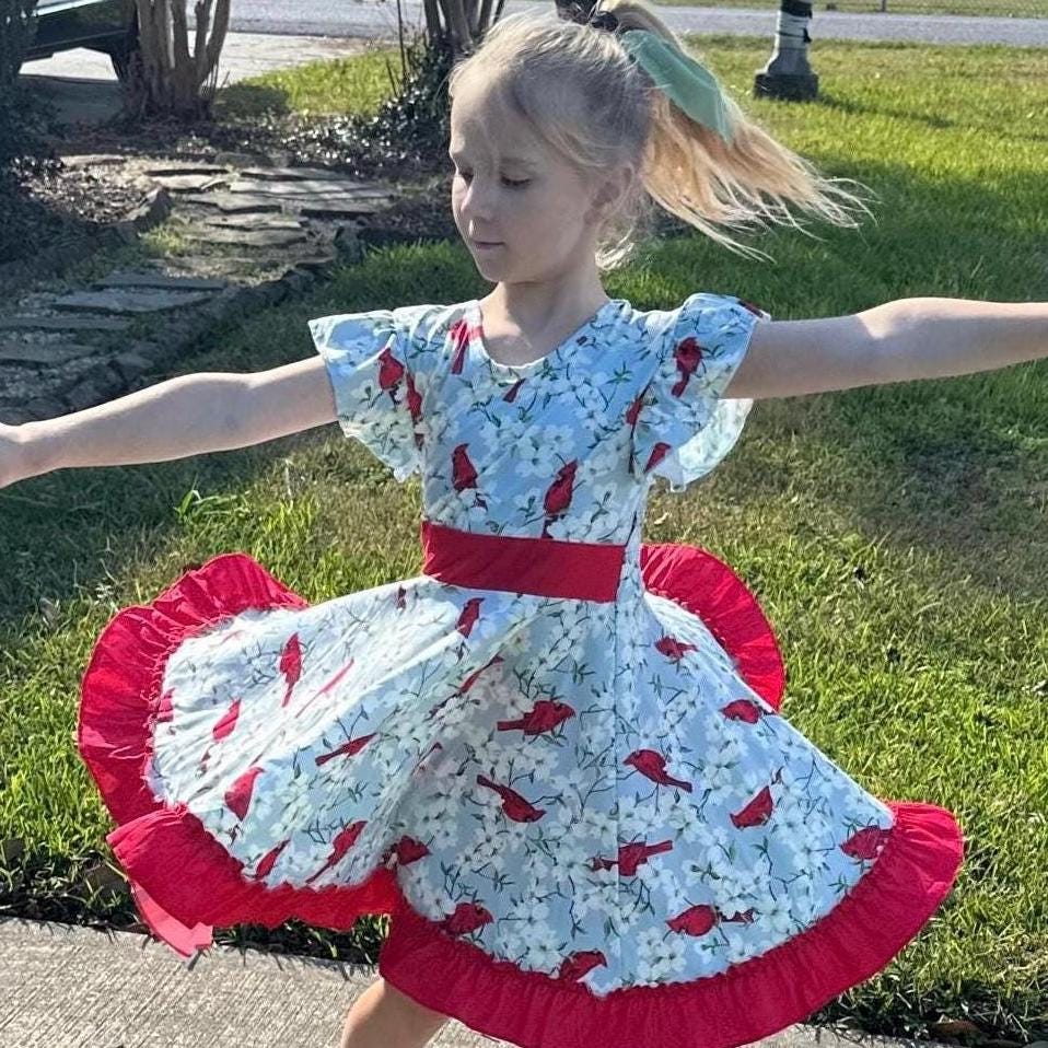 Cardinal Bow Back Twirl Dress