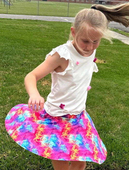 Rainbow Twirl Skort (attached shorts)