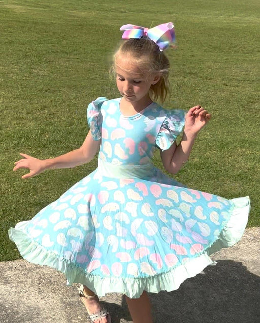 Manatee Bow Back Twirl Dress