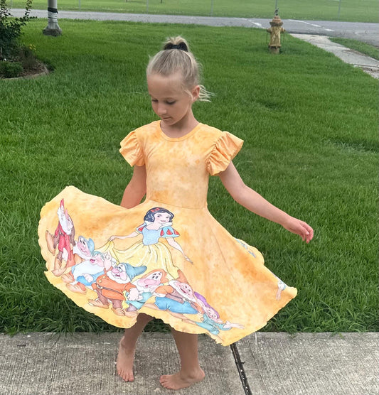 Princess Friend of Dwarves Bow Back Twirl Dress