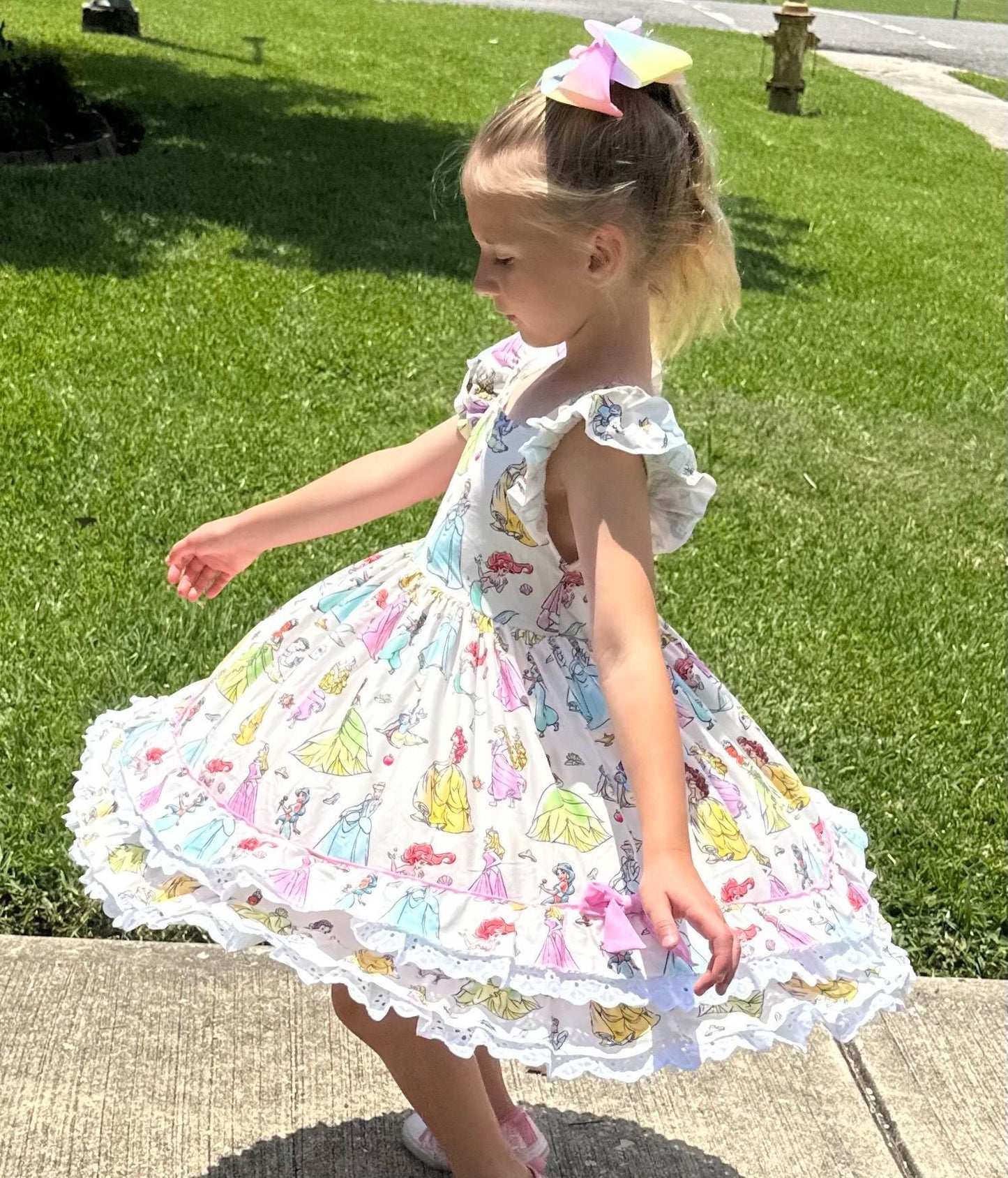 Princess Dreams Ruffle and Lace Twirl dress