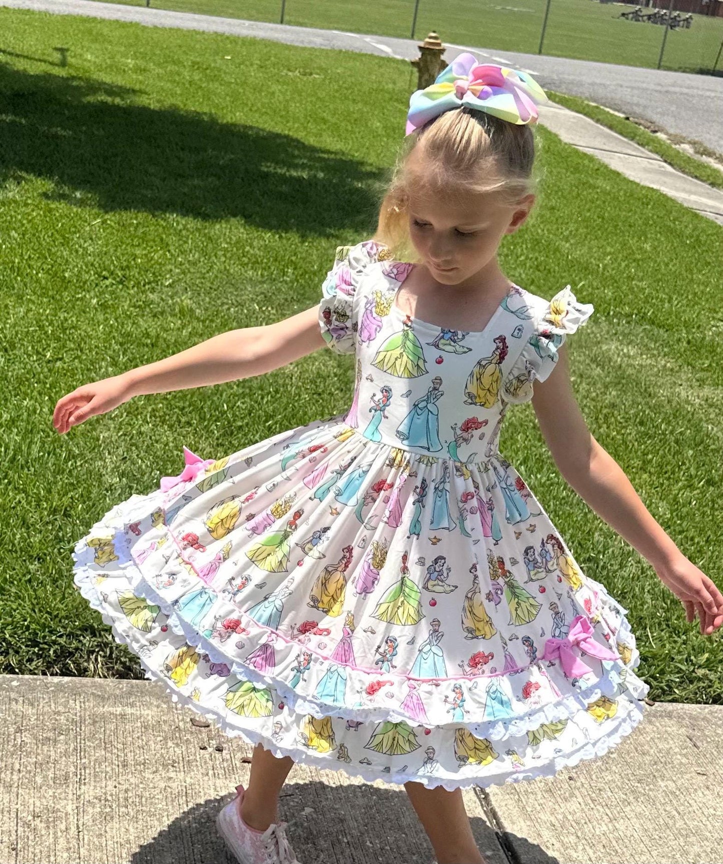 Princess Dreams Ruffle and Lace Twirl dress