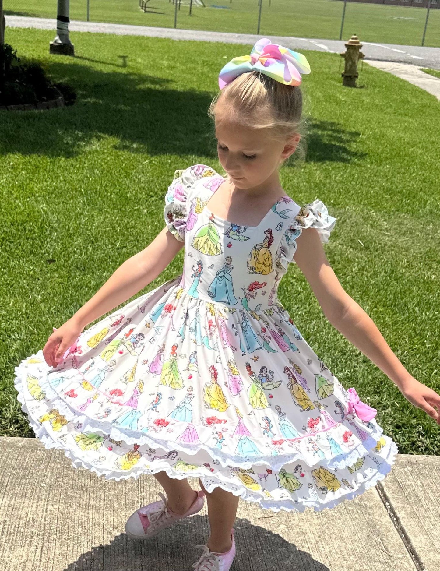 Princess Dreams Ruffle and Lace Twirl dress