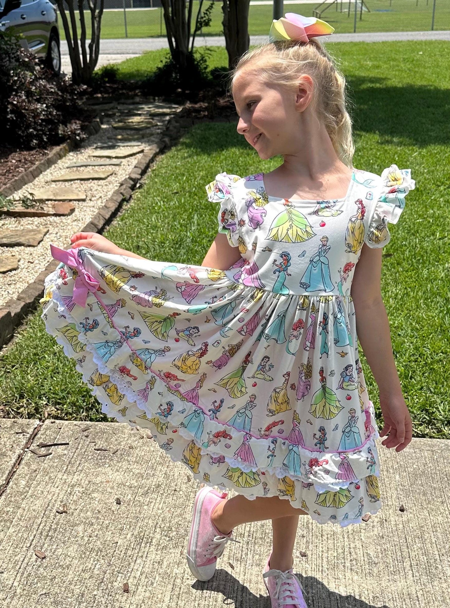Princess Dreams Ruffle and Lace Twirl dress