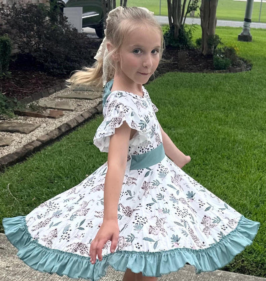 Baby Cheetah Bow Back Twirl Dress