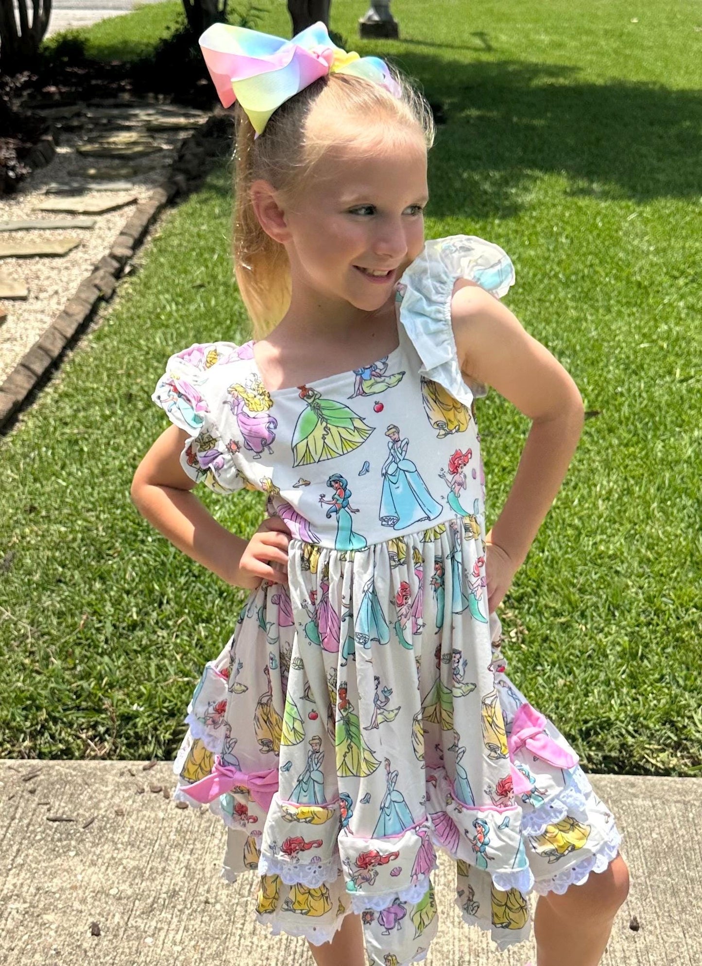 Princess Dreams Ruffle and Lace Twirl dress