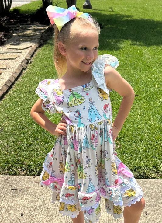 Princess Dreams Ruffle and Lace Twirl dress
