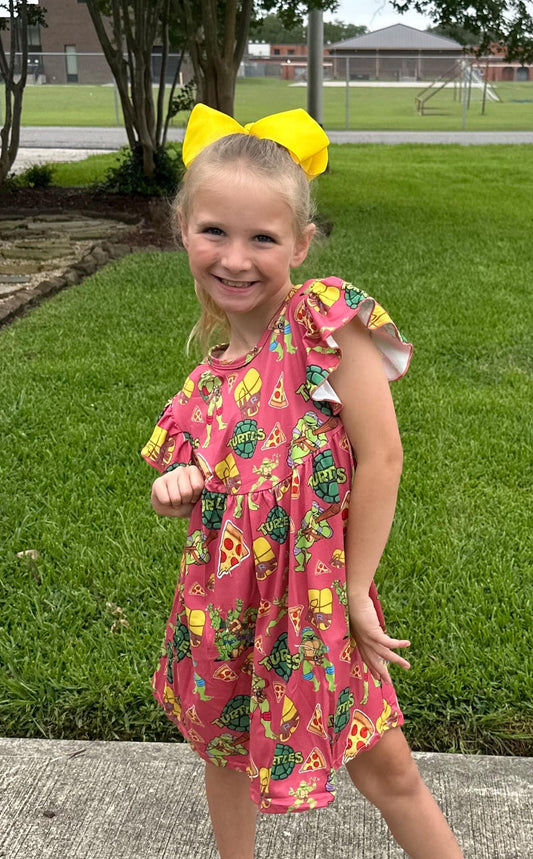 Super Turtles flutter Dress