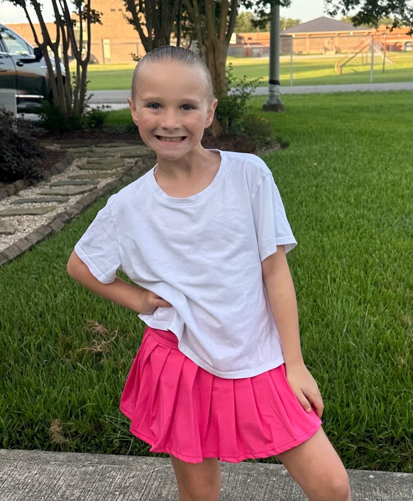 Pink Yoga Style Twirl Skort