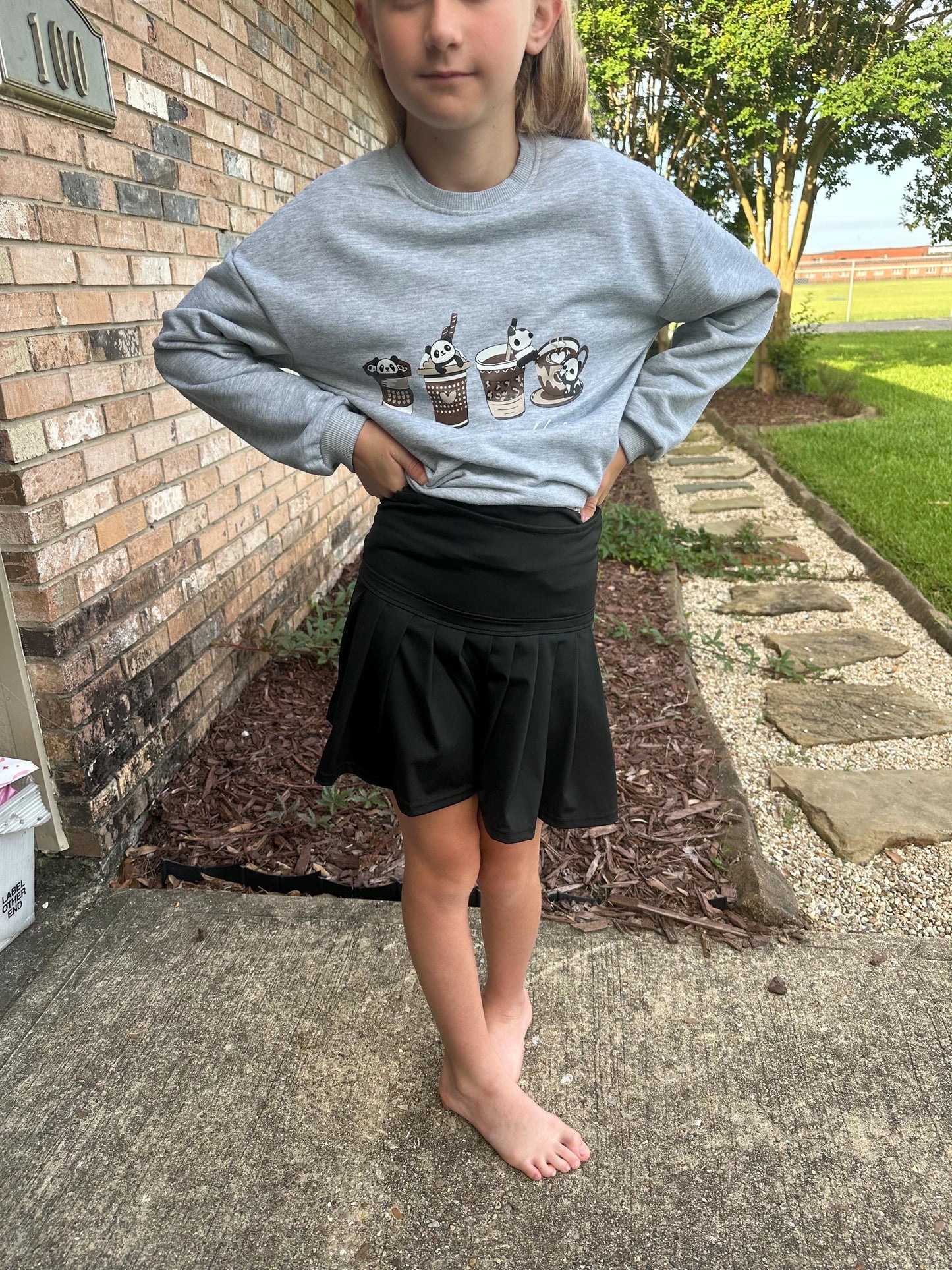 Black Yoga Style Twirl Skort