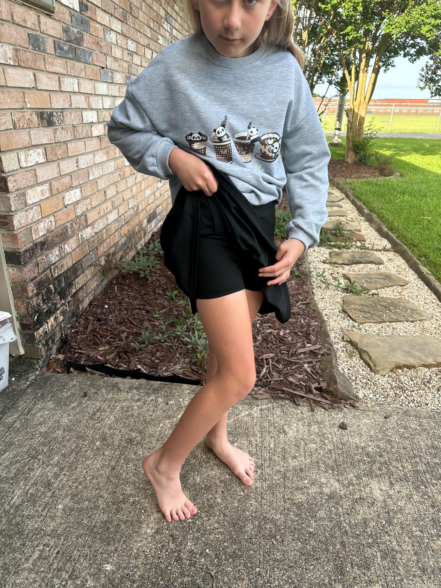 Black Yoga Style Twirl Skort