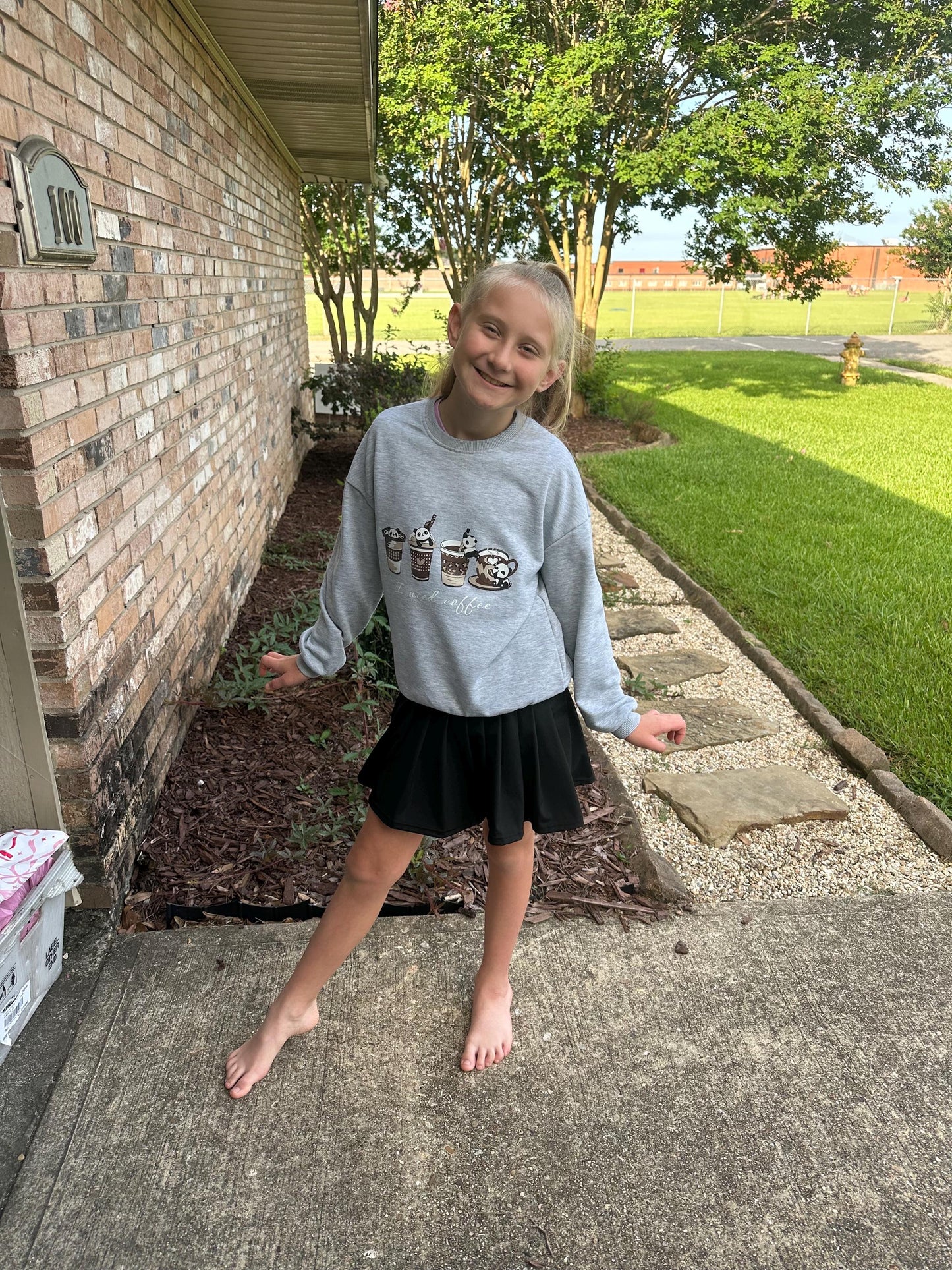 Black Yoga Style Twirl Skort