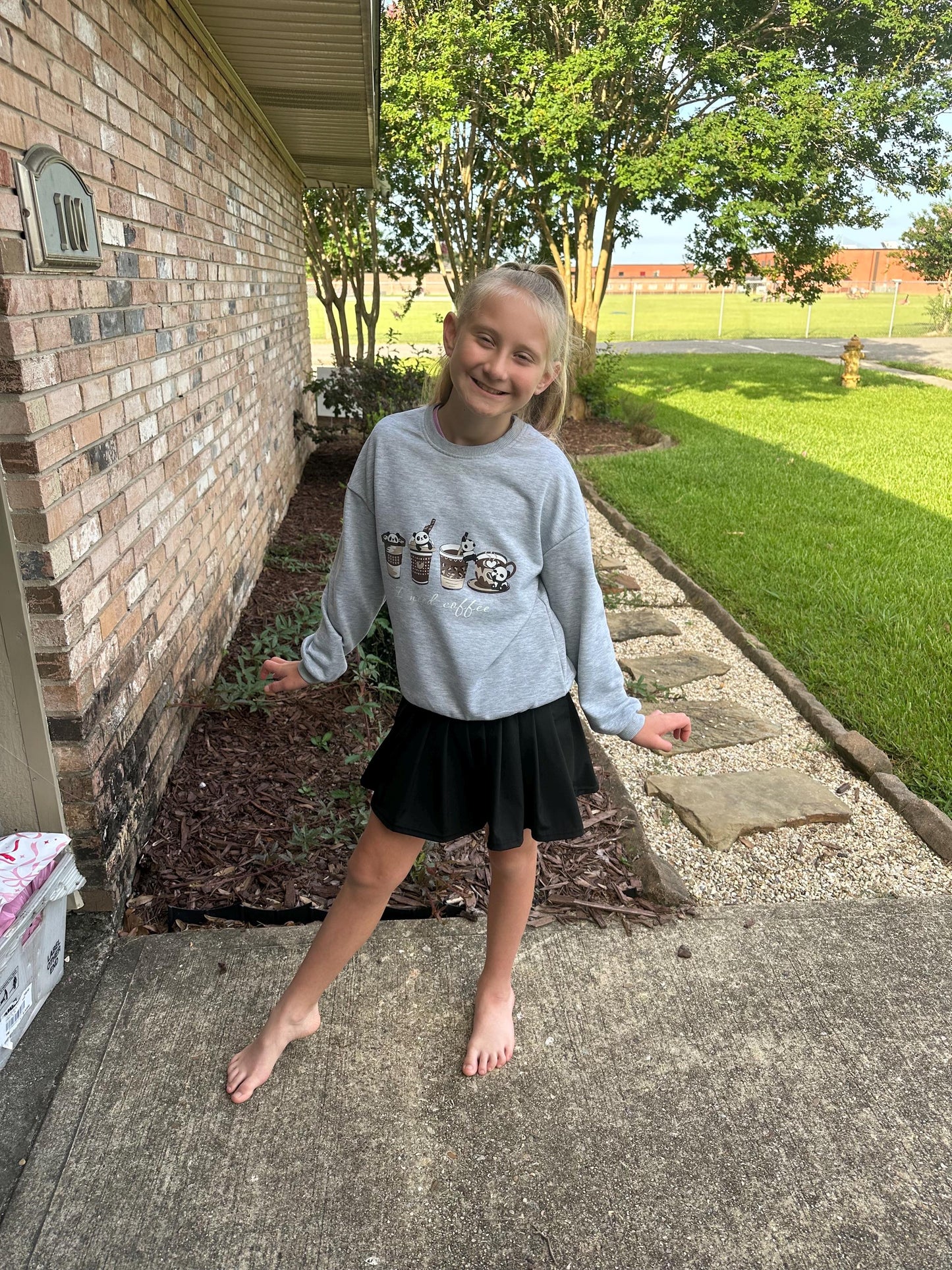 Black Yoga Style Twirl Skort