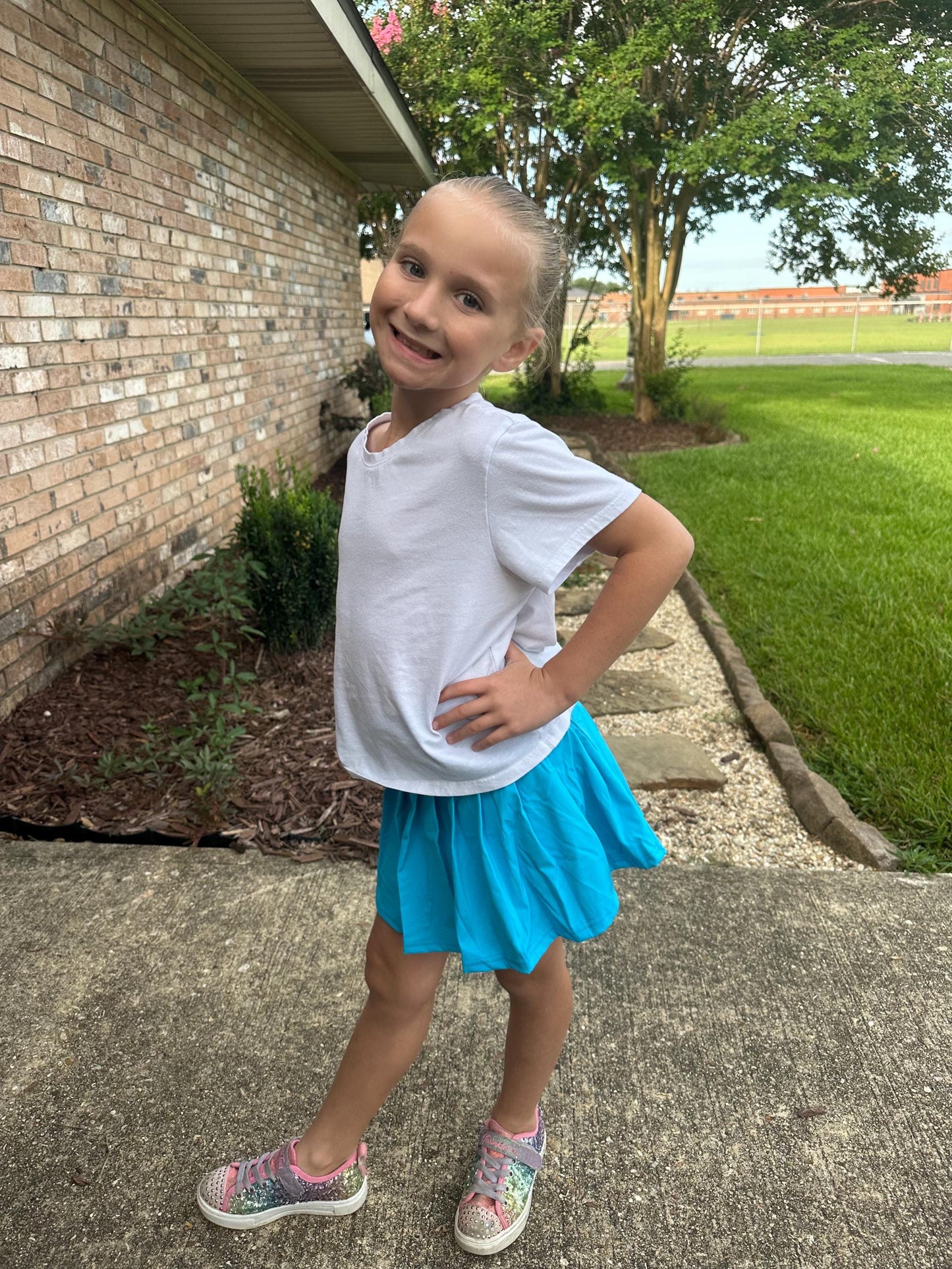 Blue Yoga Style Twirl Skort