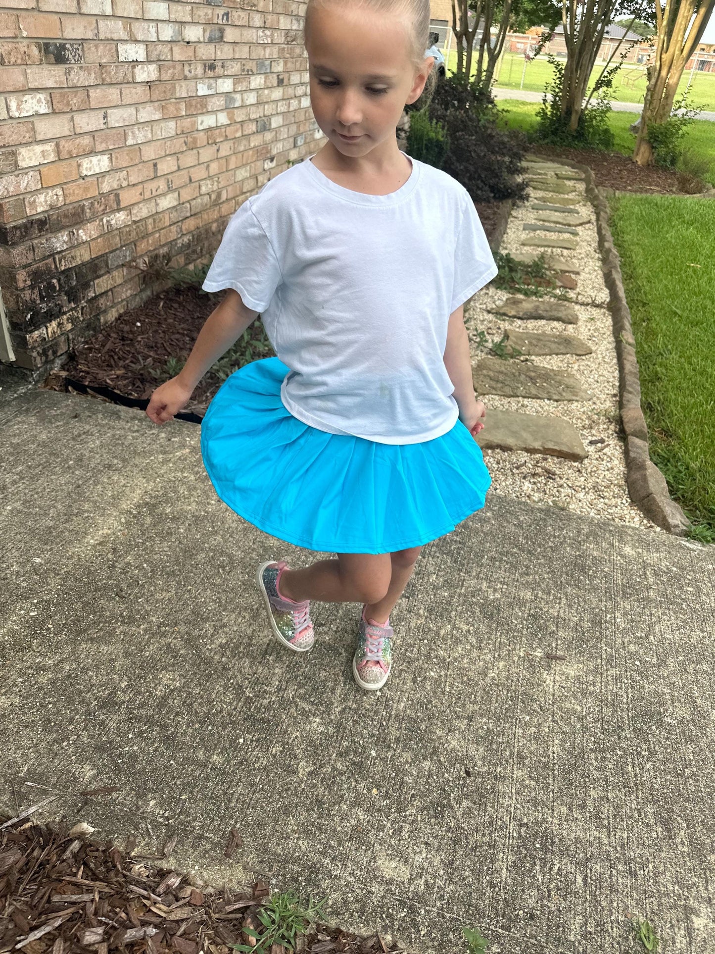 Blue Yoga Style Twirl Skort